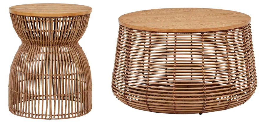 matching rattan side table and coffee table