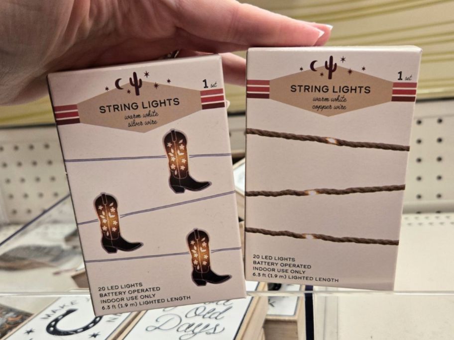 two packs of western string lights