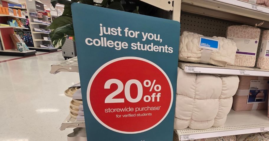 Target signs for College Student Discount