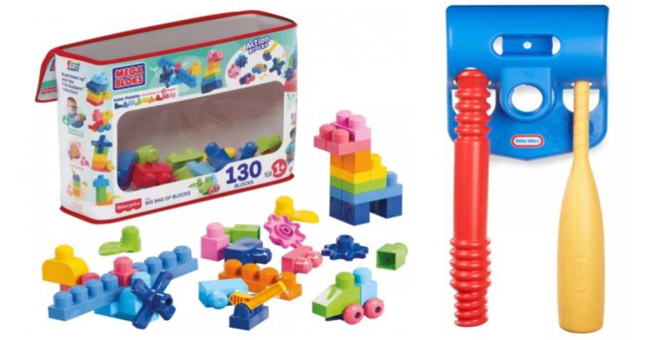 building blocks toys and plastic bat set