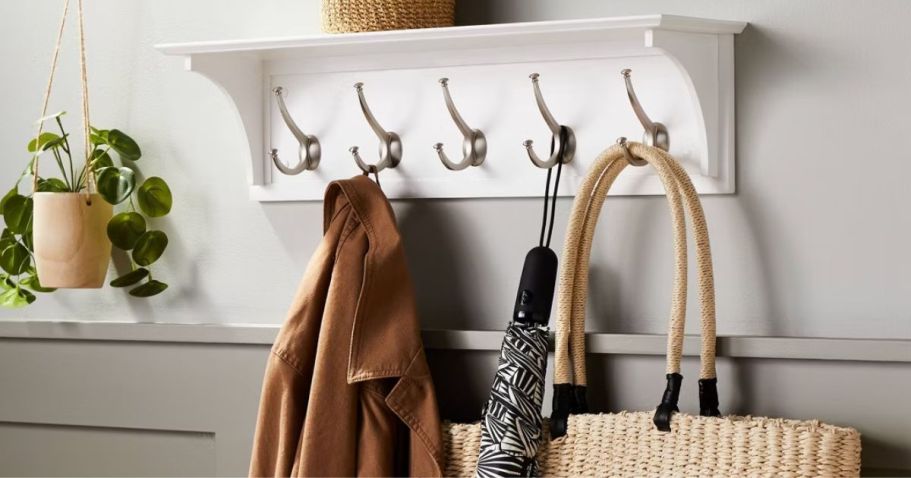 50% Off Target Wall Organizers | Coat Rack Shelf Only $16 (Reg. $32)