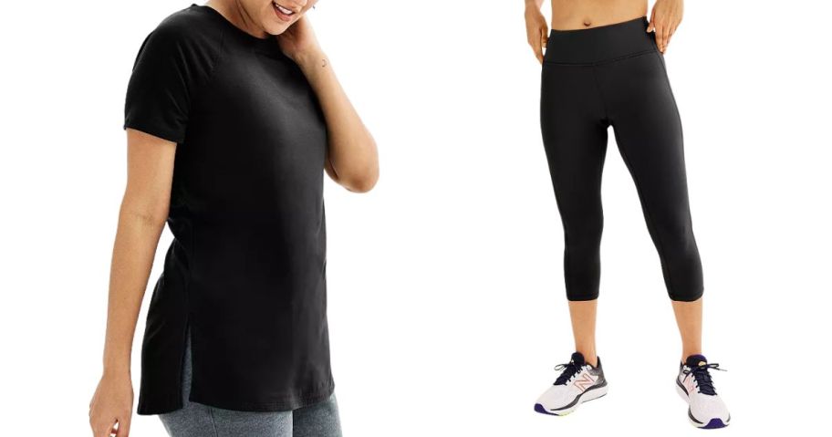 two women wearing tek gear top and capris