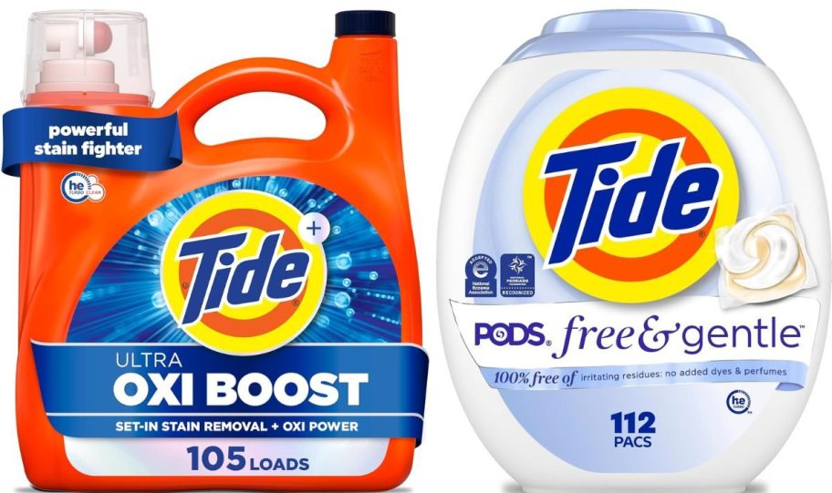 Stock images of two Tide Laundry Detergents