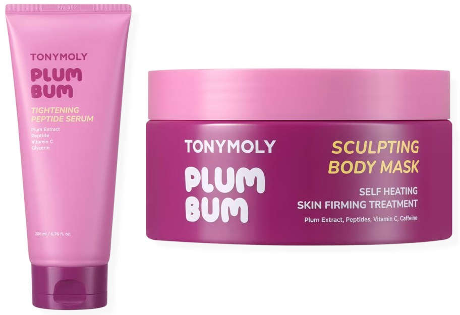 TonyMoly Plum Bum Tightening Peptide Body Serum and Sculpting Body Mask