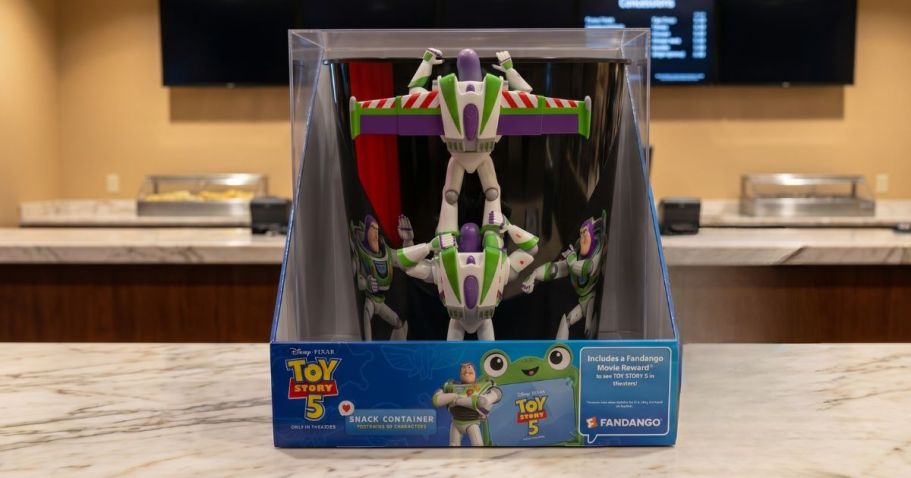 Toy Story 5 Popcorn Bucket + $15 Fandango Movie Reward Just $39.96 Shipped on Walmart.com