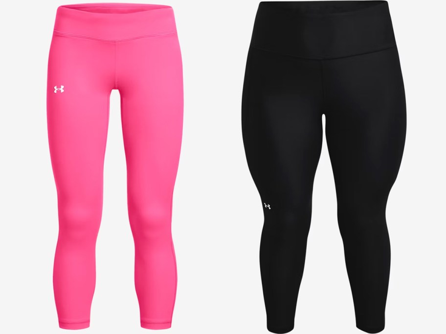 pink and black under armour leggings