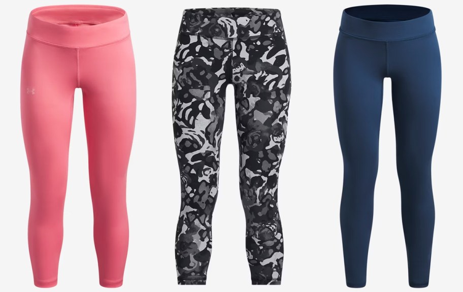 three pairs of under armour leggings