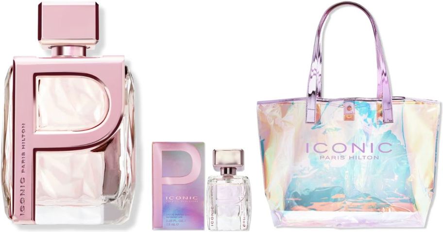 Paris Hilton Iconic Perfume, Mii Perfume and clear tote bag