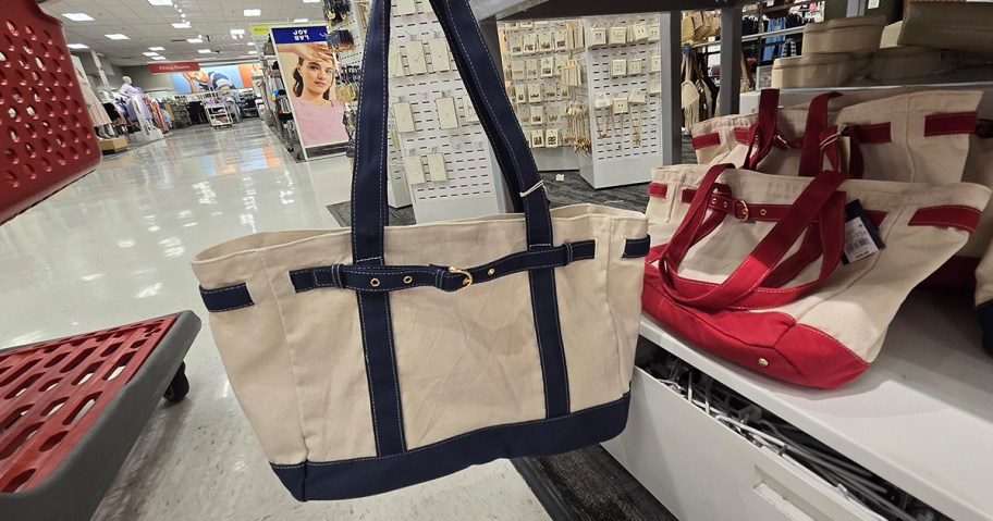 Universal Thread Large Canvas Belted Tote Bag