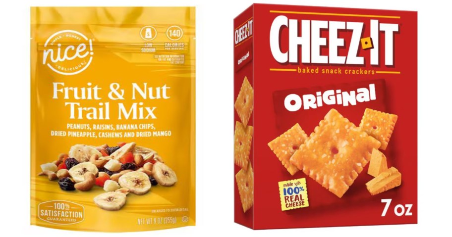trail mix and cheese crackers