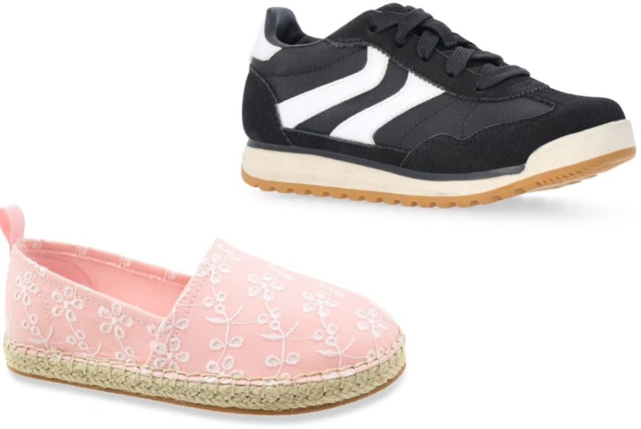Stock images of two Walmart kids shoes