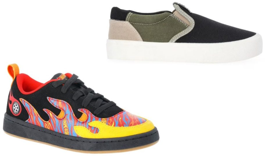 Stock images of two Walmart kids shoes