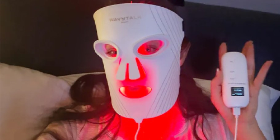 50% Off Red Light Therapy Face Mask on Amazon | Targets Wrinkles & Pores