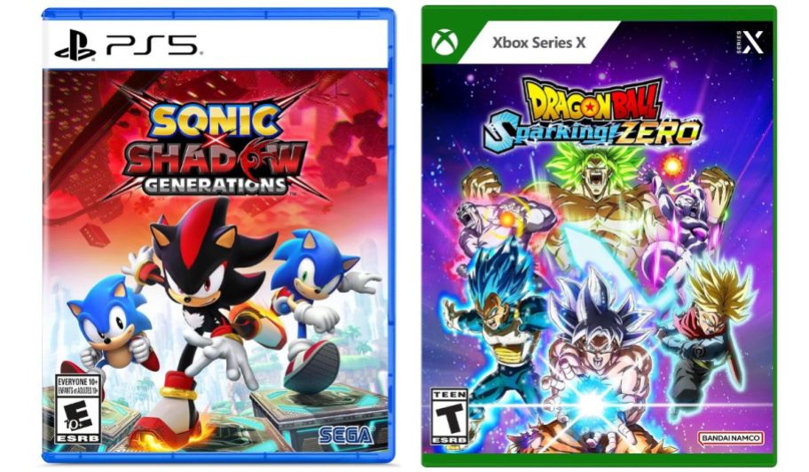 Sonic PS5 video game and Dragon ball z xbox video game