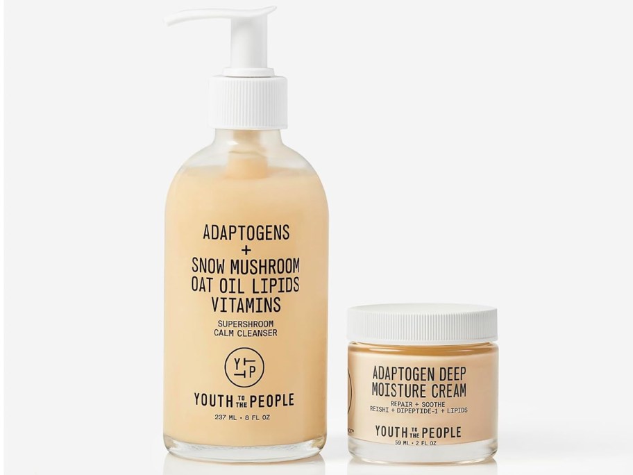 Youth To The People Supershroom Calm Cleanser and Adaptogen Skin Repairing Moisturizer