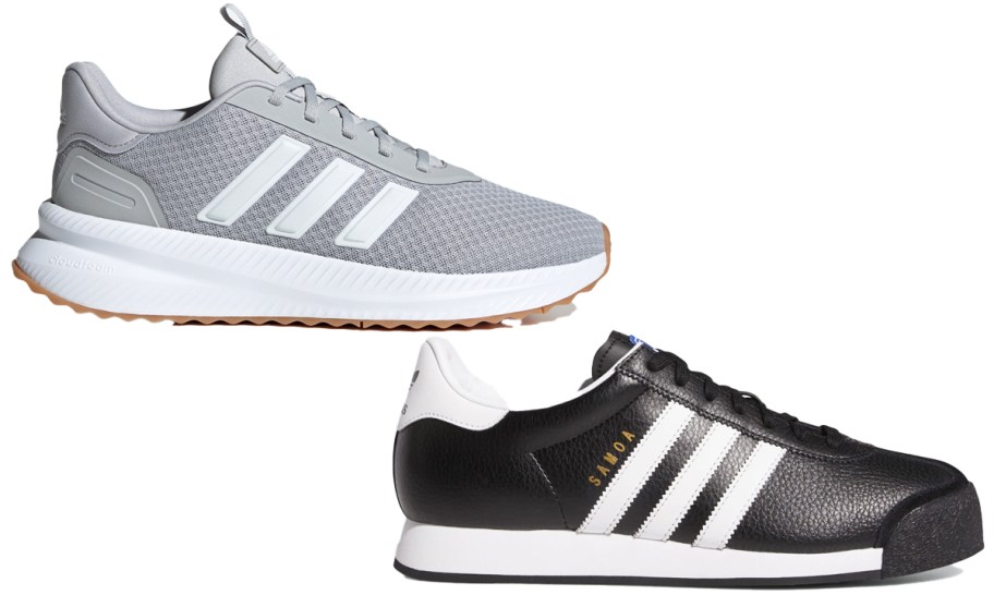 grey and black adidas sneakers