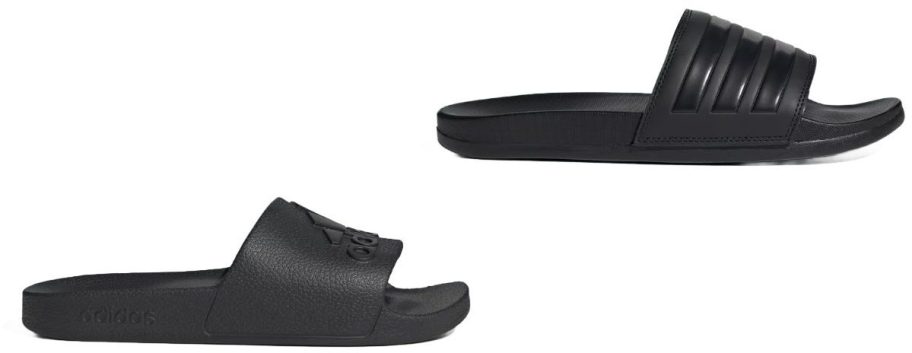 Stock images of two adidas slides