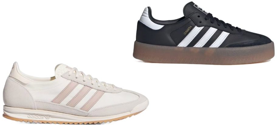 stock images of two adidas shoes