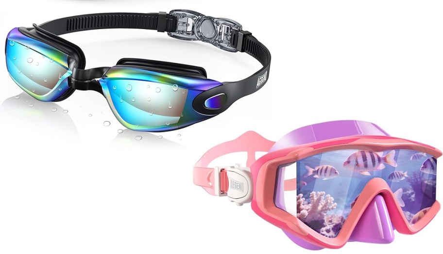black and pink goggles