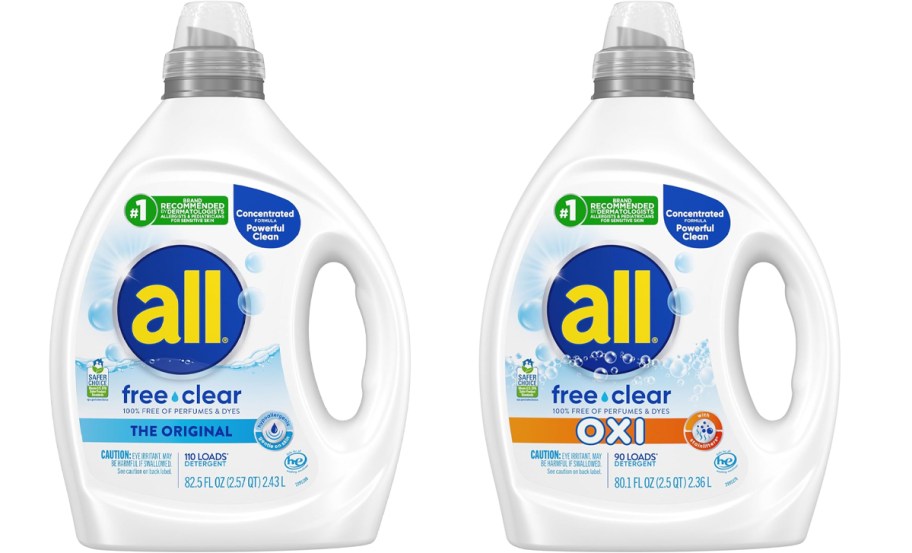 two bottles of all detergent