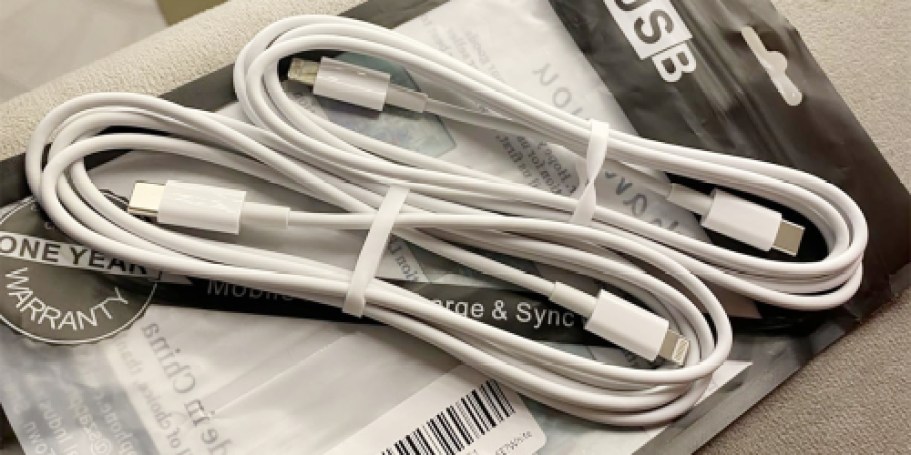 iPhone Lightning Charging Cables 2-Pack Only $3 on Amazon (Reg. $8)