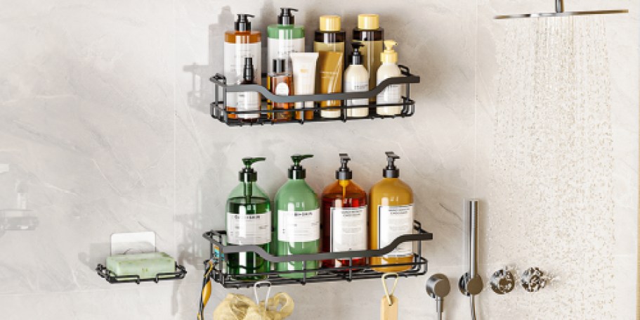 Shower Storage Caddy 3-Piece Set Only $9 on Amazon