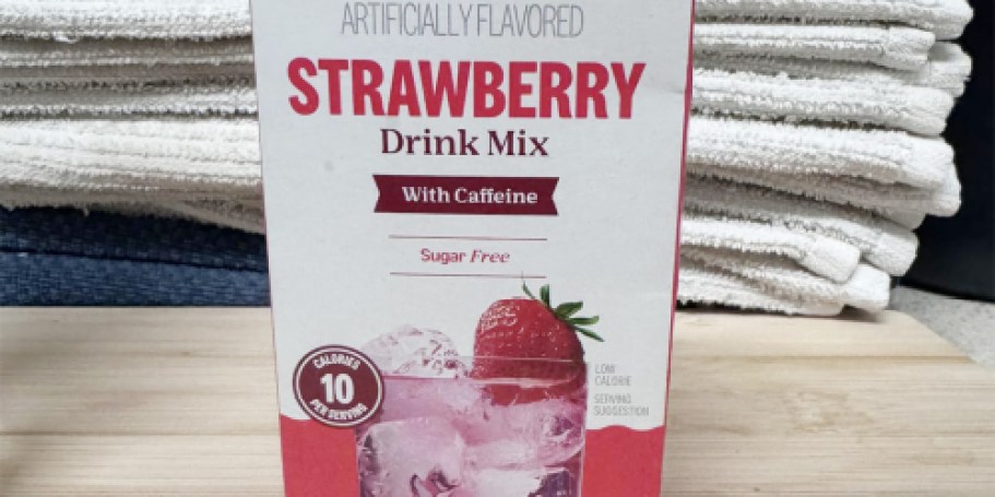 Amazon Grocery Strawberry Drink Mix w/ Caffeine 10-Count Only $1.46 Shipped