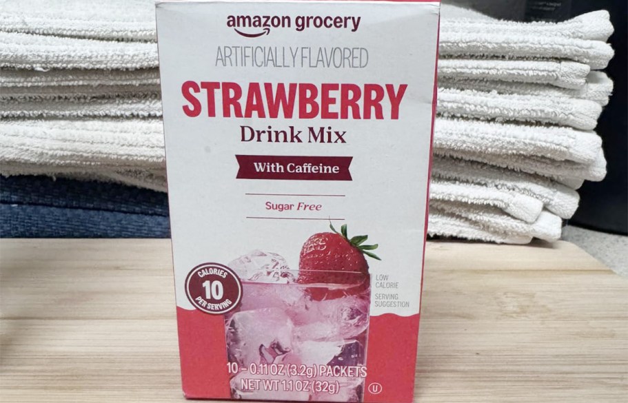 Amazon Grocery Strawberry Drink Mix w/ Caffeine 10-Count Only $1.46 Shipped