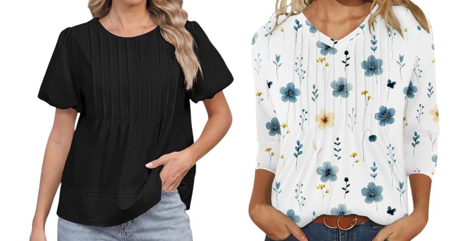 two women wearing amazon womens tops