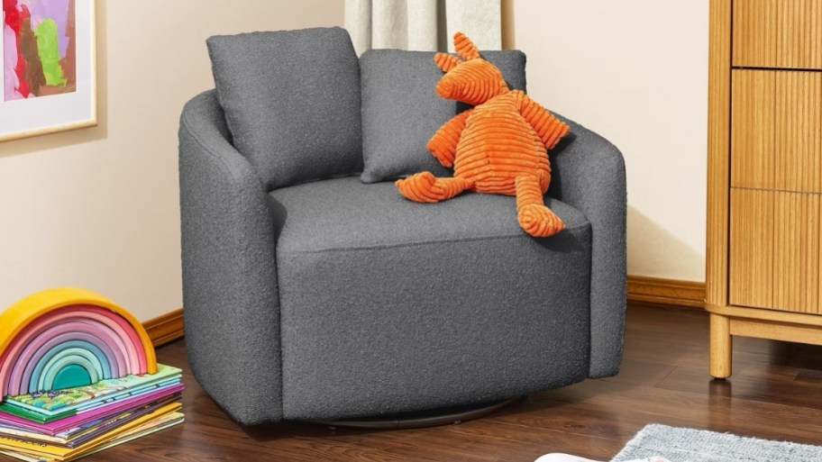 kids gray swivel accent chair