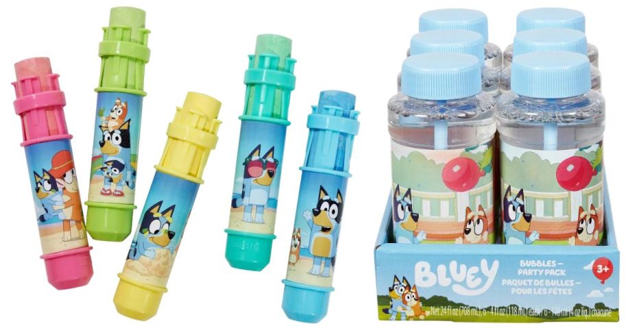 bluey chalk and bubbles