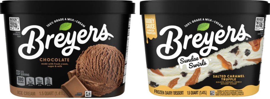two 48oz ice cream containers