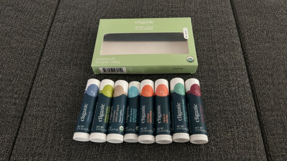 an 8 pack of lip balms and packaging