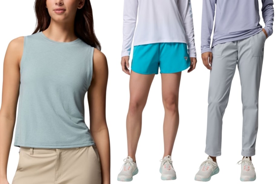 woamans tank top, shorts and pants