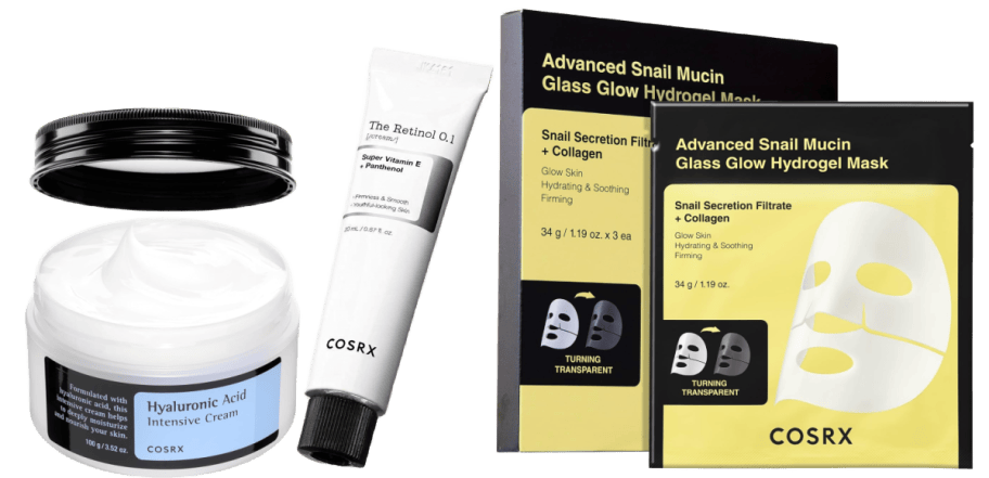 face cream, retinol, and face masks