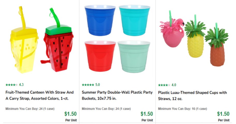 collage of dollar tree summer party cups