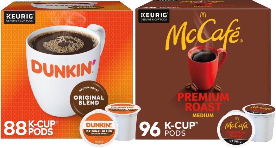 dunkin and mcdonalds kcups 88 and 96 count boxes
