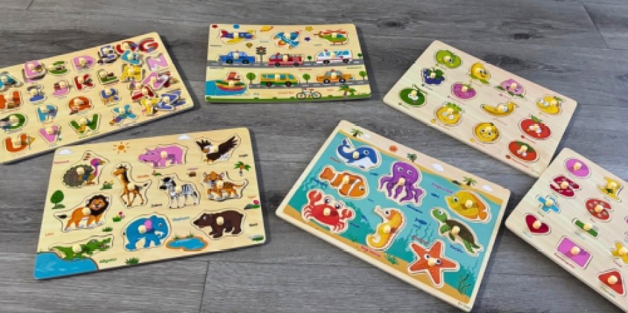 Wooden Peg Puzzles 6-Pack Just $15.99 on Amazon (Reg. $26)