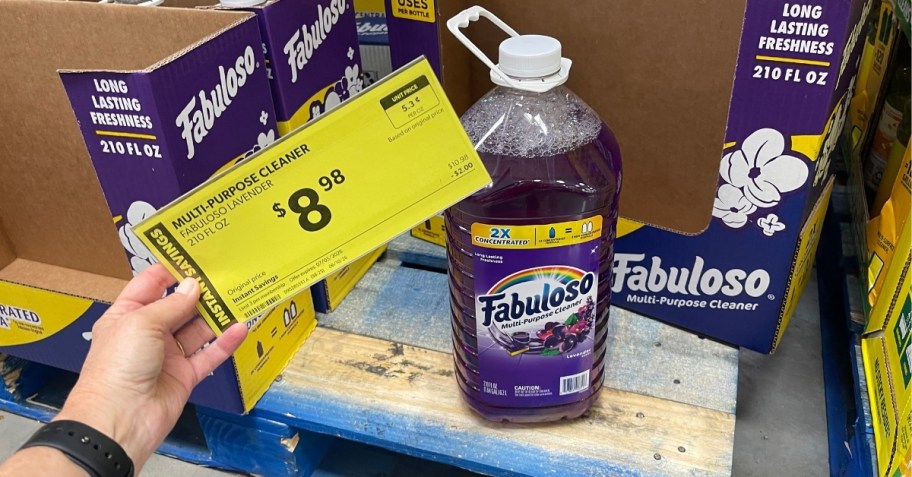 a bottle of fabuloso cleaner on a store shelf
