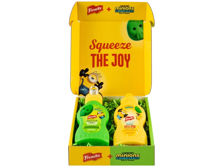 frenchs green and yellow mustard bottles in box