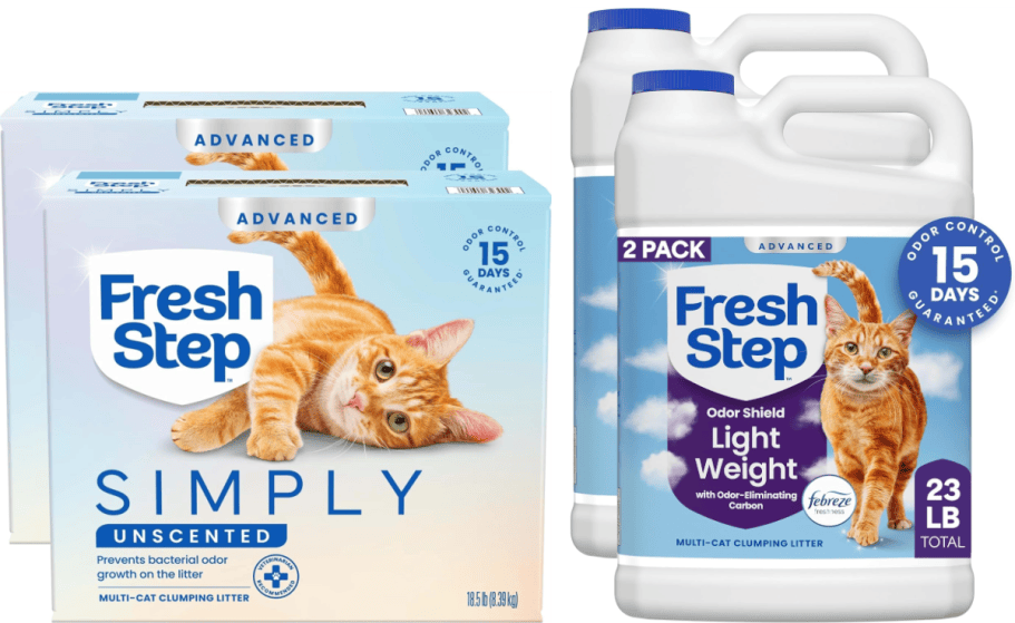 4 containers of cat litter