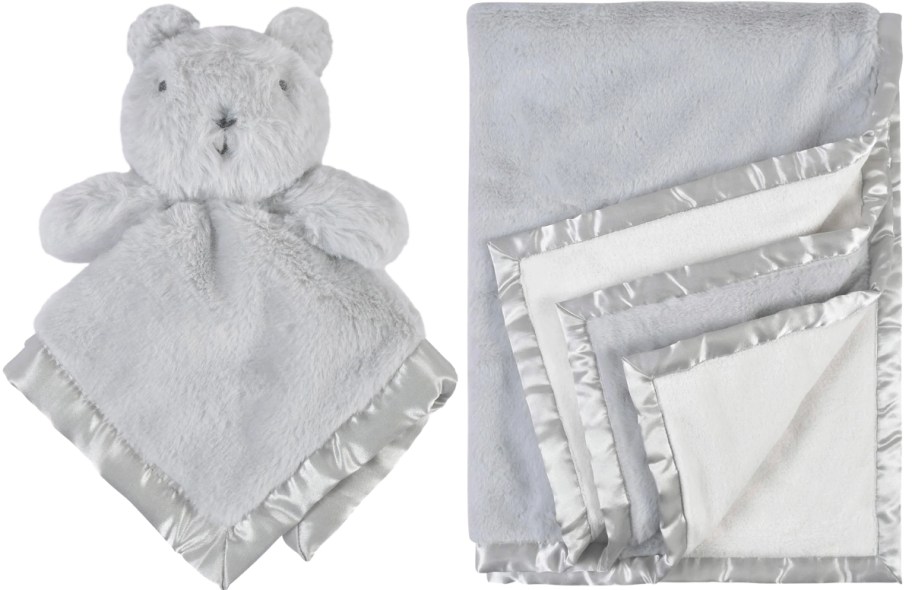 bear security blanket and plush blanket