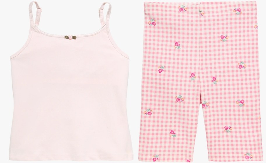 a girls tank top and bike shorts