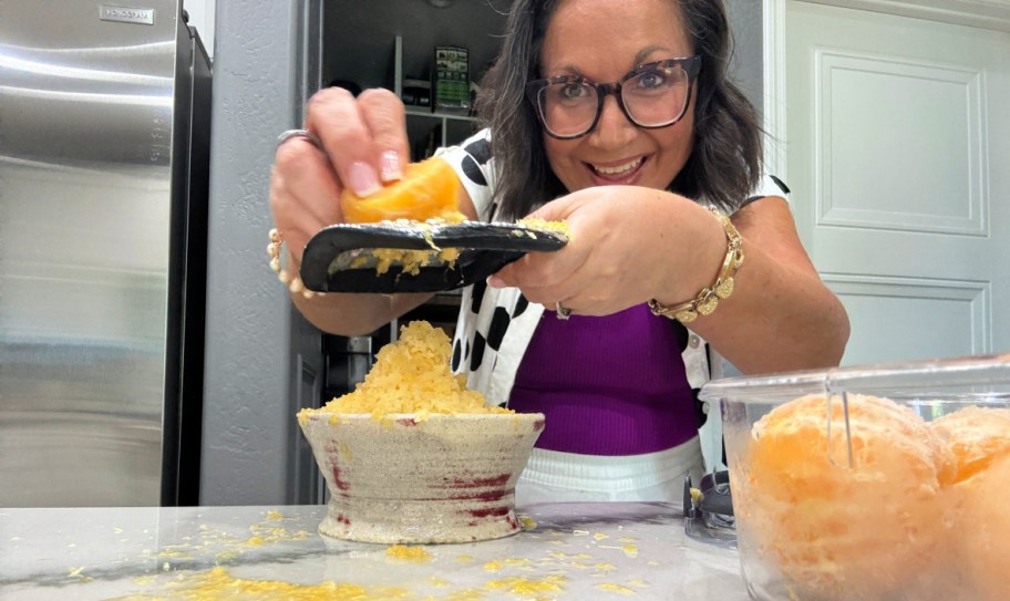 grating a frozen cutie orange dessert (1)