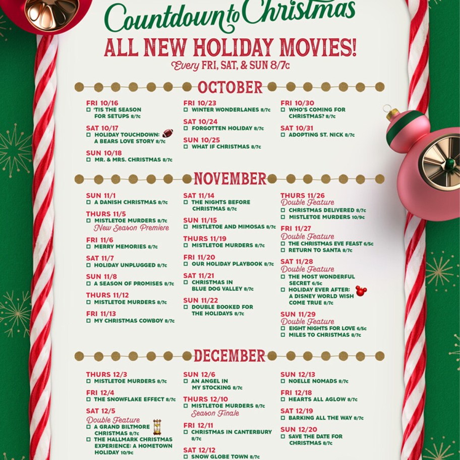 hallmark movie schedule 