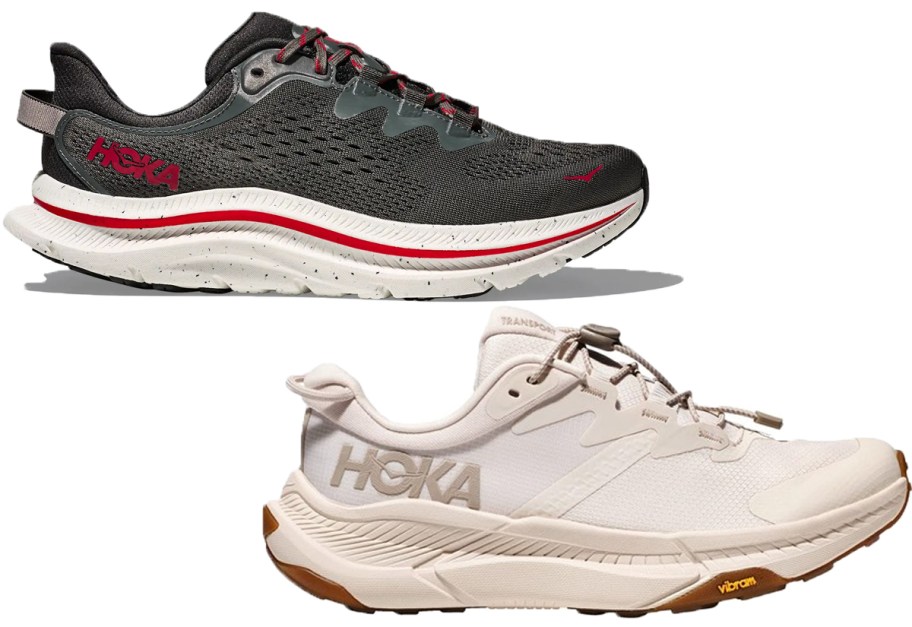 hoka gray and white shoes 