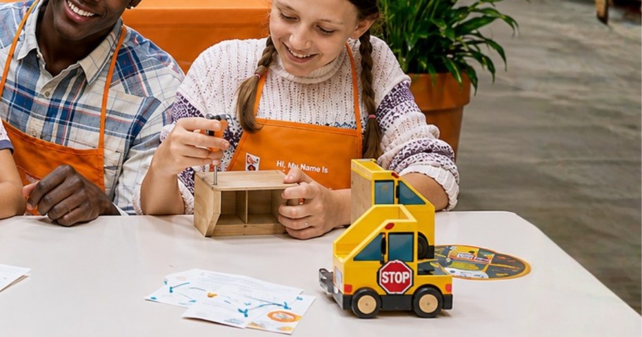 FREE Home Depot Kids Workshop on 9/5 | Register Now to Make a School Bus Organizer