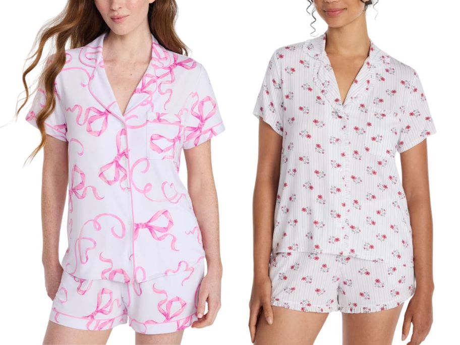 two women wearing joyspun pajama sets