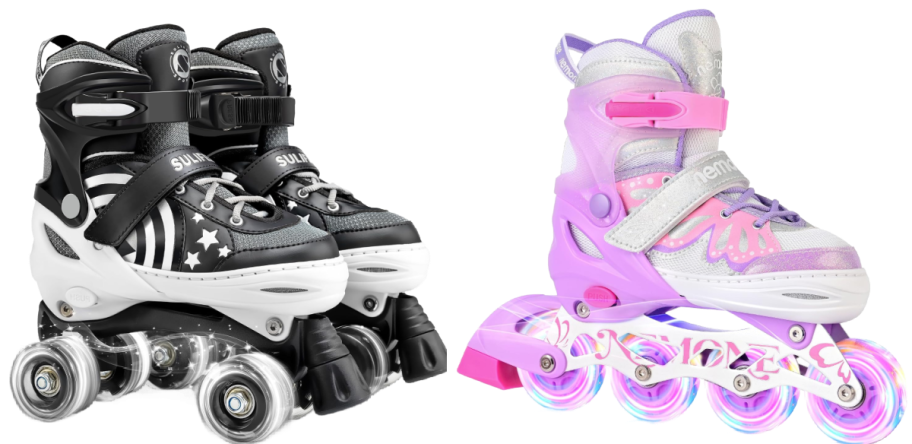 2 pairs of kids skates