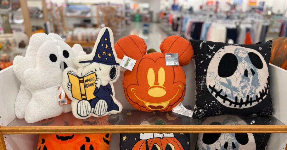 kohls halloween pillows on display in store